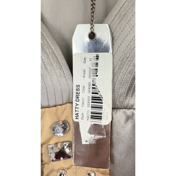 Miss Sixty Diamond Silk Hatty Dress Silver Rhinestones Dead Stock Vintage Rare - Picture 6 of 13